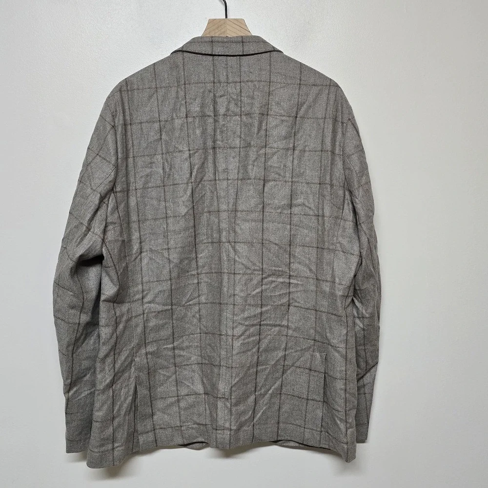 J Mclaughlin Mens Lisbon Brown Tan Cashmere Wool Blend Italian Blazer‎ Sz 46 NWT